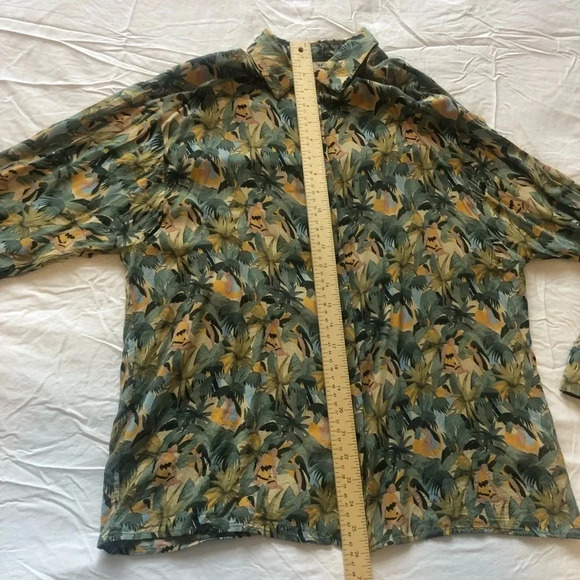 Galeries Lafayette tropical  print drop sleeve blouse size small - Picture 10 of 10